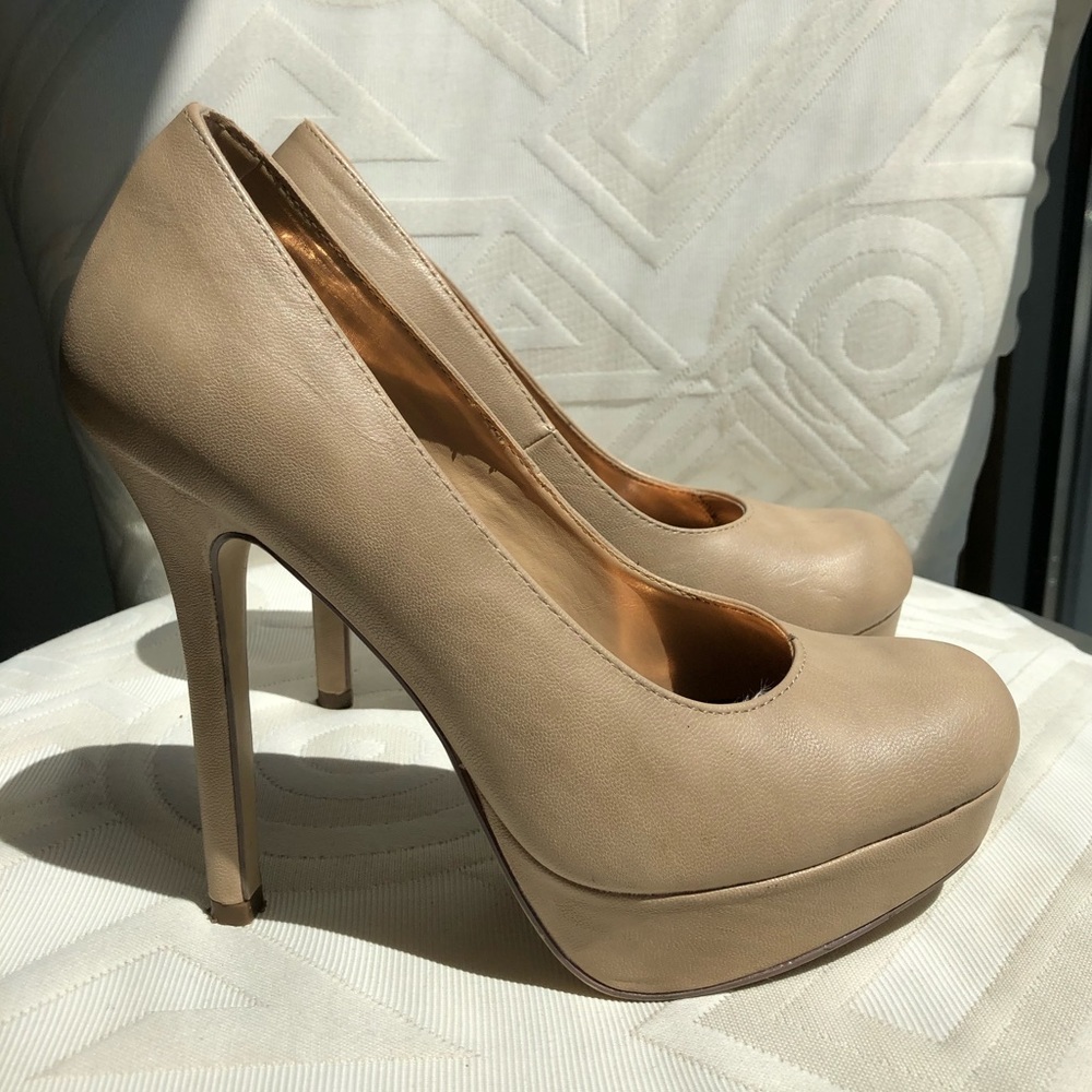 Tan/nude platform heels